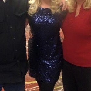 Blue Sequin Cocktail Dress